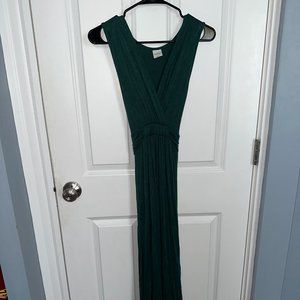 Emerald Green Maxi Dress With Back Tie Detail - Size M